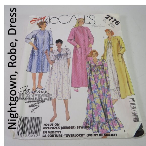 McCall's 2776 sewing pattern EASY Robe, nightgown Small Petite - Picture 2 of 10